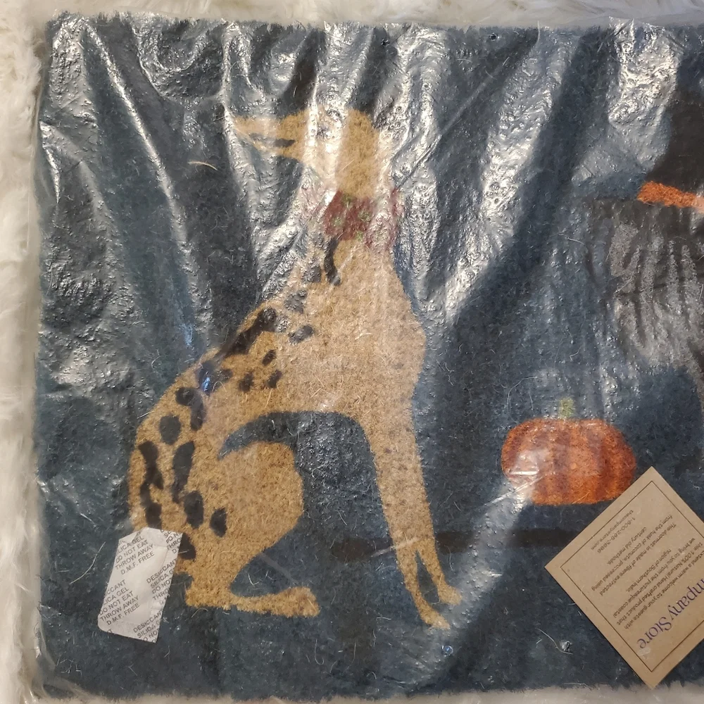 The Company Store Fall Coir Mat - Halloween Dogs - teal